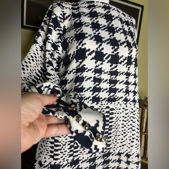 Ladies Richard Allen X houndstooth mod contemporary shift dress two tone ska - Picture 9 of 9